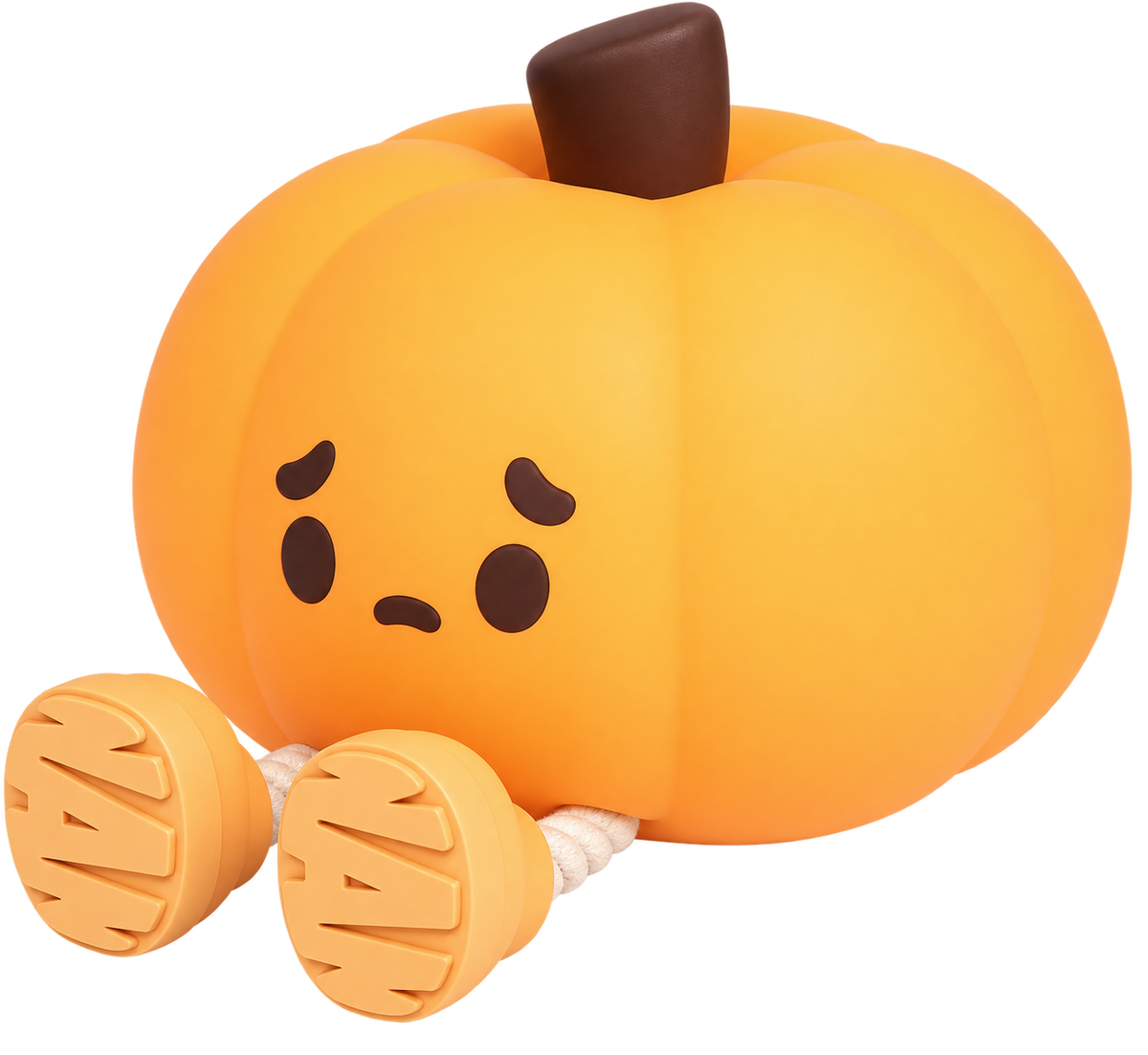 Lámpara calabaza de silicona, vista de estudio en alta calidad