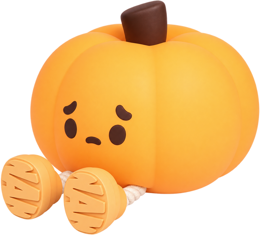 Lámpara calabaza de silicona, vista de estudio en alta calidad